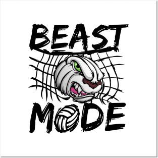 Volleyball BEAST MODE Posters and Art